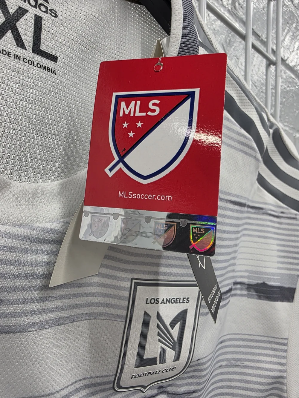 Adidas LAFC White/Gray YouTube TV Men's Soccer Jersey - XL